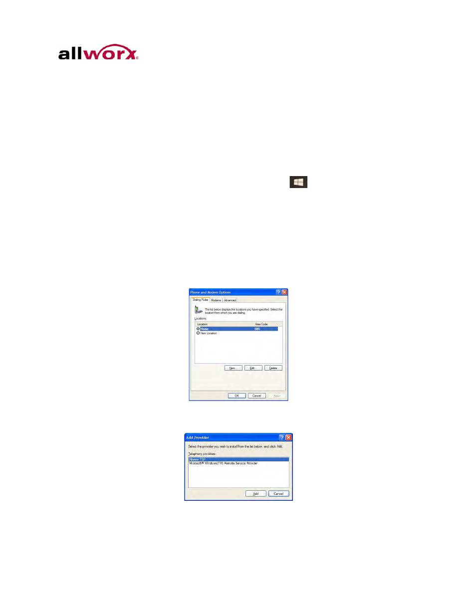 2 allworx tsp setup, Allworx tsp setup | Allworx TSP User Manual | Page 13 / 24