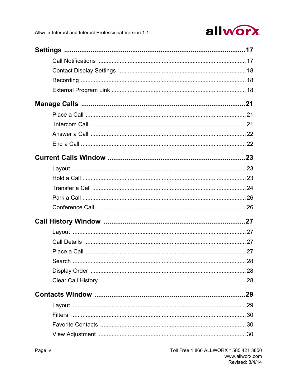 Allworx Allworx User Manual | Page 6 / 46