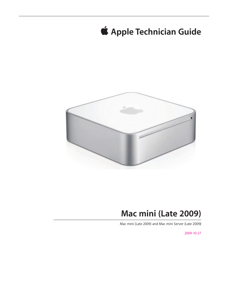 Apple Mac mini Late 2009 (Technician Guide) User Manual | 148 pages