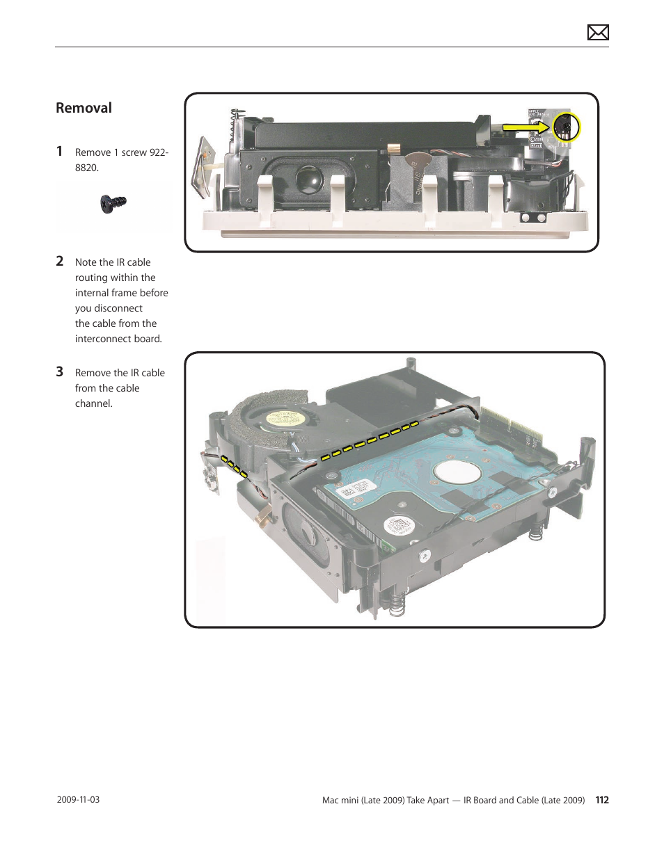 Removal | Apple Mac mini Late 2009 (Technician Guide) User Manual | Page 112 / 148