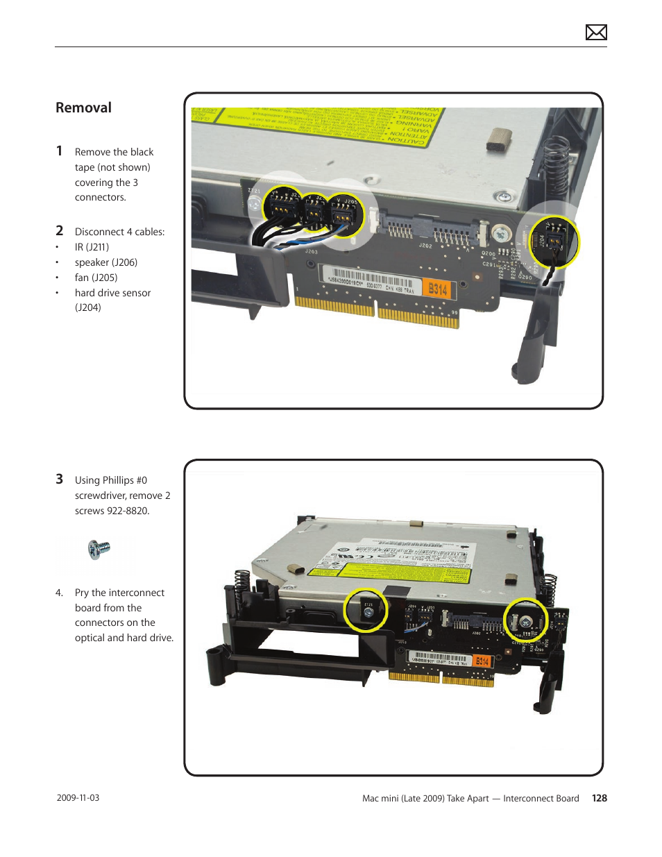 Removal | Apple Mac mini Late 2009 (Technician Guide) User Manual | Page 128 / 148