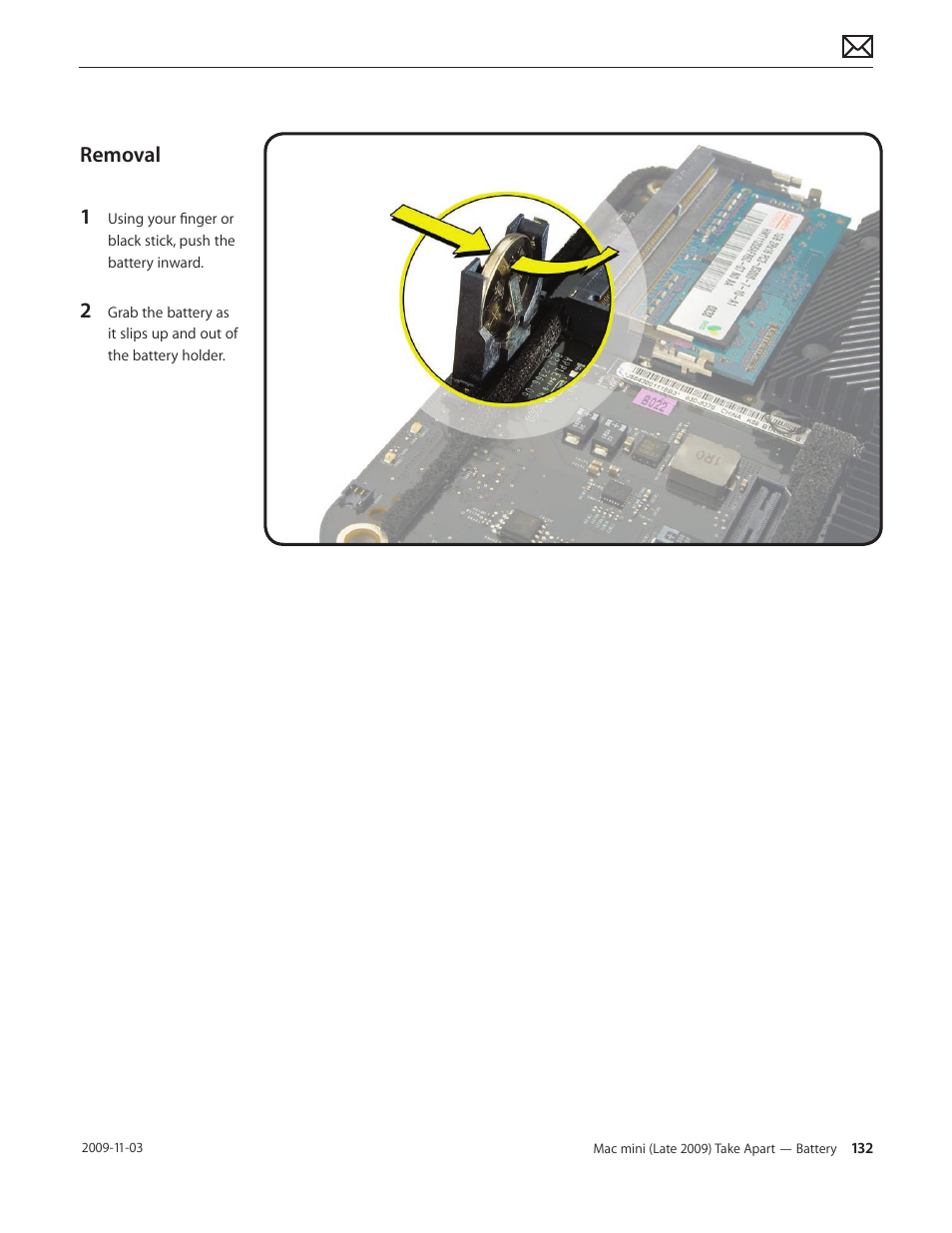 Removal | Apple Mac mini Late 2009 (Technician Guide) User Manual | Page 132 / 148