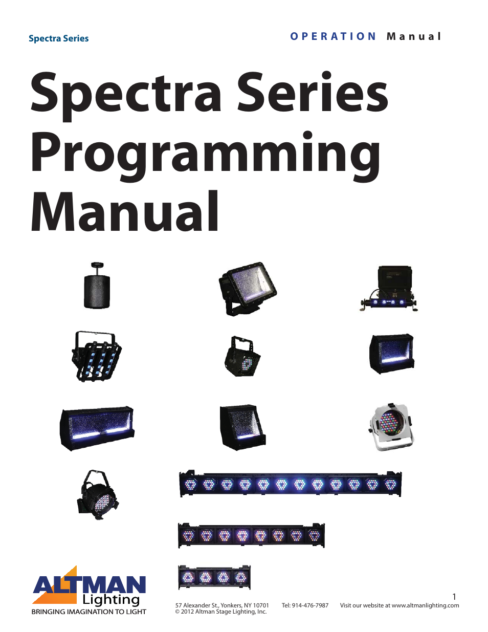 Altman Lighting Spectra Series User Manual | 18 pages