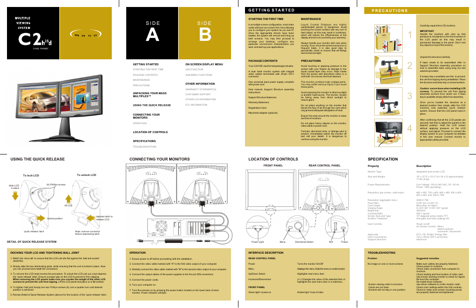 Massmultiples Multiple viewing system C2 dual format User Manual | 2 pages