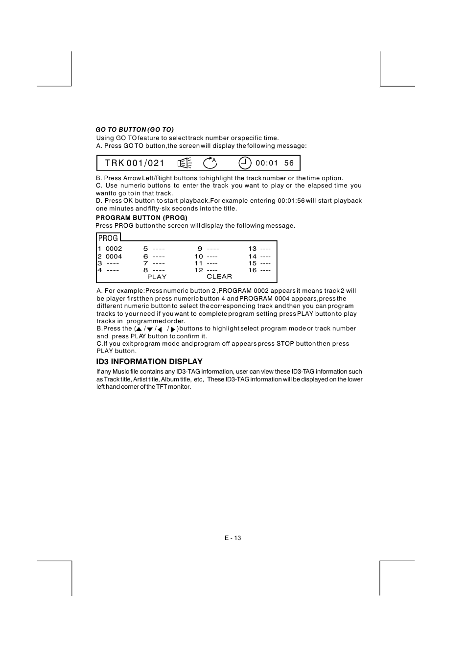 Id3 information display, Prog | Boss Audio Systems BV9150 User Manual | Page 16 / 29