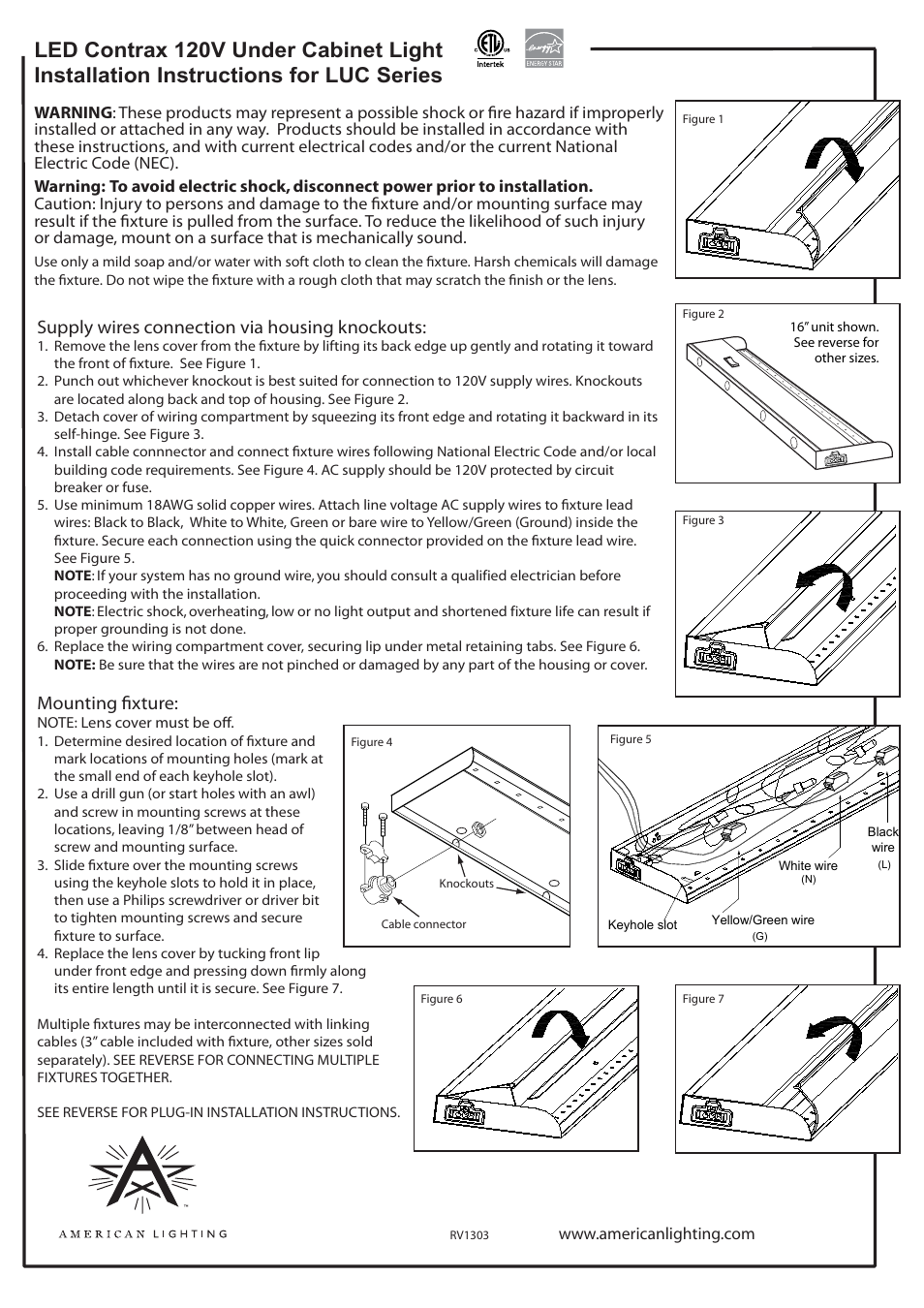 American Lighting LUC Series User Manual | 2 pages