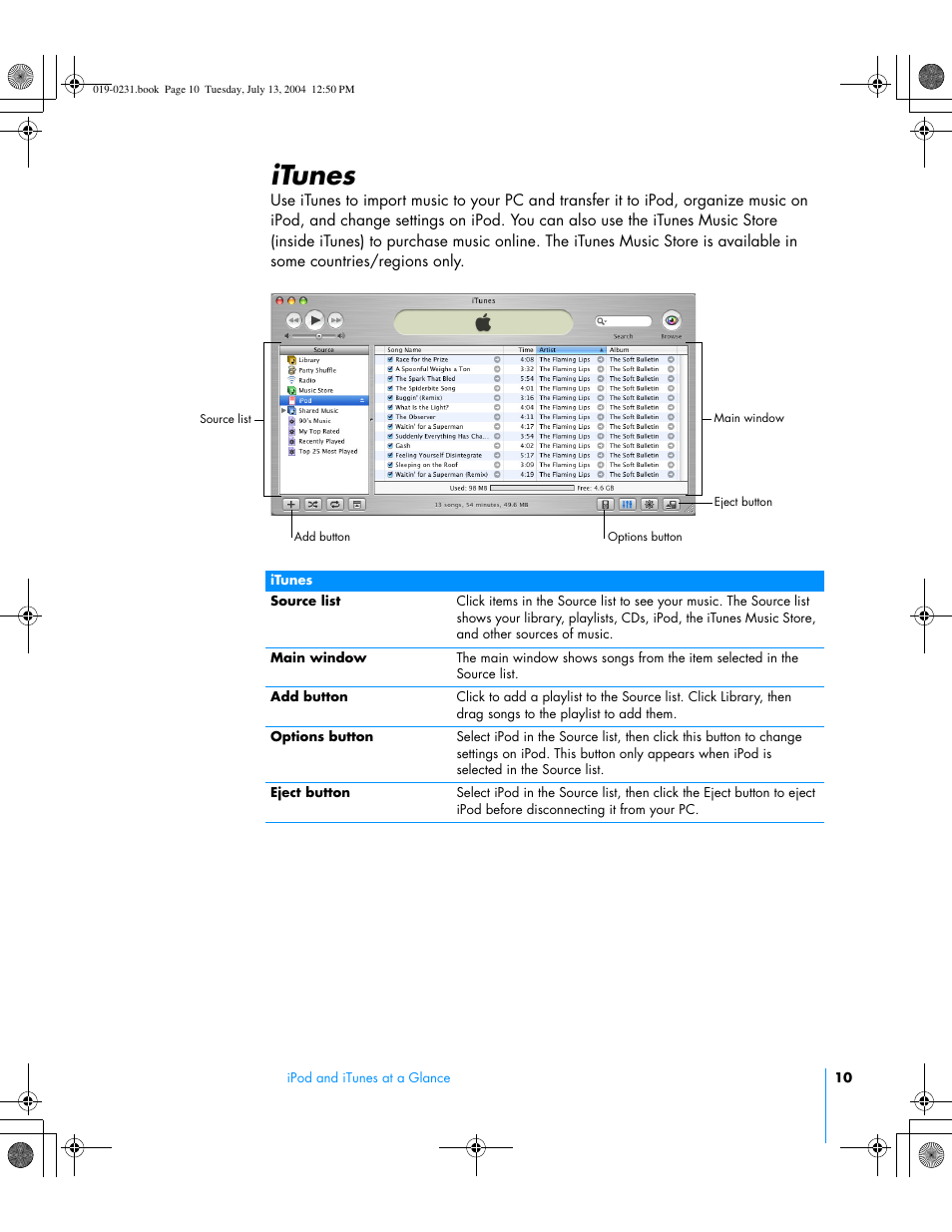 Itunes | Apple iPod+hp User Manual | Page 10 / 32