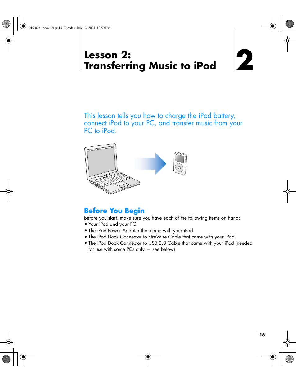 Lesson 2: transferring music to ipod | Apple iPod+hp User Manual | Page 16 / 32