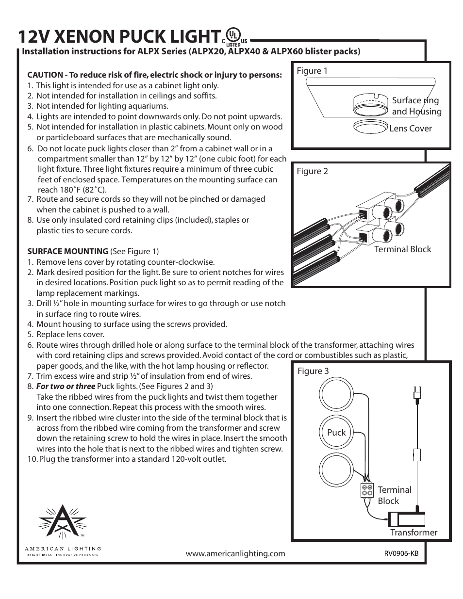 12v xenon puck light | American Lighting ALPX Series User Manual | Page 2 / 2