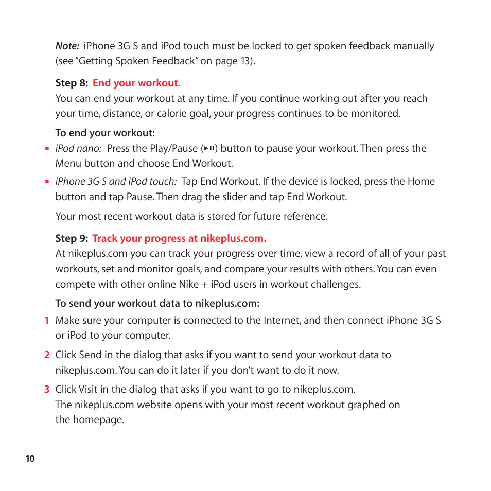Apple Nike + iPod User Manual | Page 10 / 100