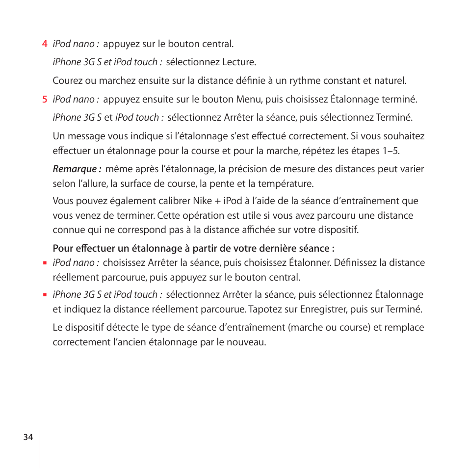 Entering your weight, Locking your device during a workout, Getting spoken feedback | Saisie de votre poids, Informations vocales | Apple Nike + iPod User Manual | Page 34 / 100