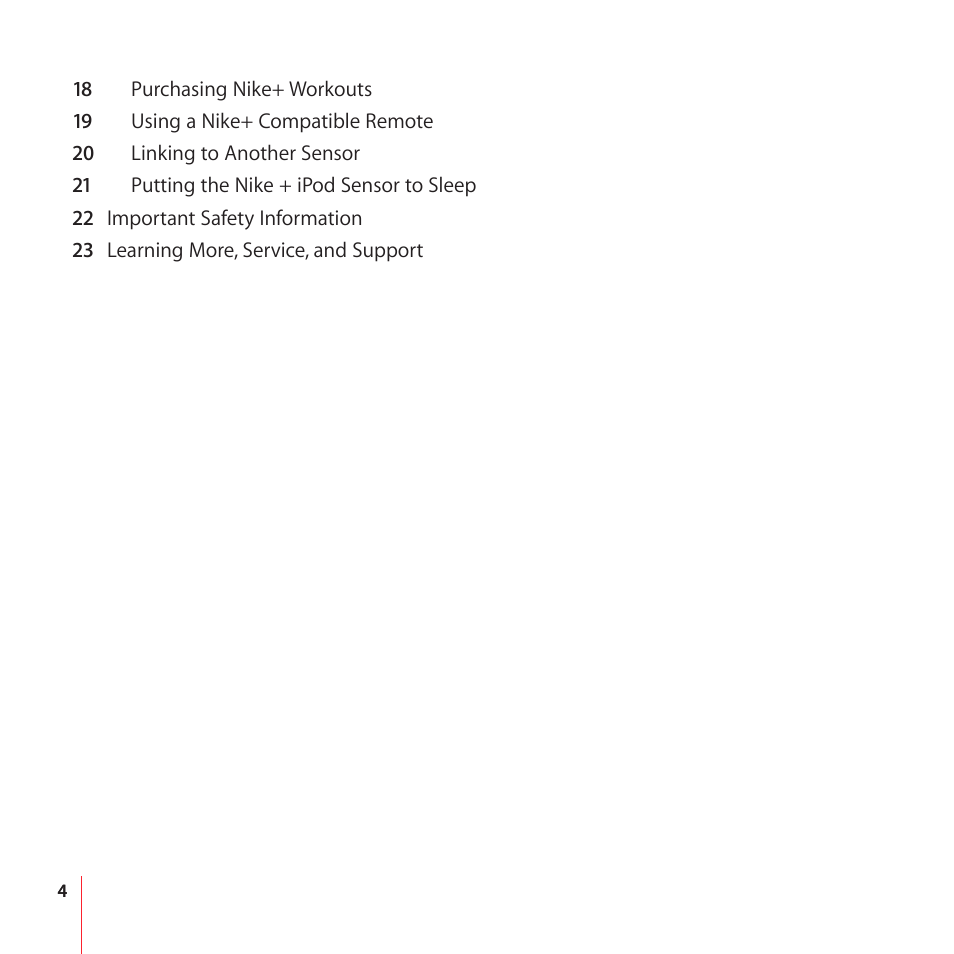 Apple Nike + iPod User Manual | Page 4 / 100