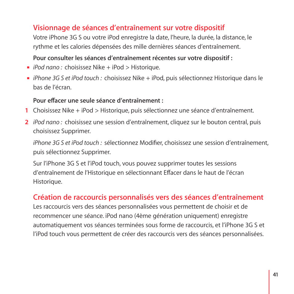 Linking to another sensor, Jumelage avec un autre capteur | Apple Nike + iPod User Manual | Page 41 / 100