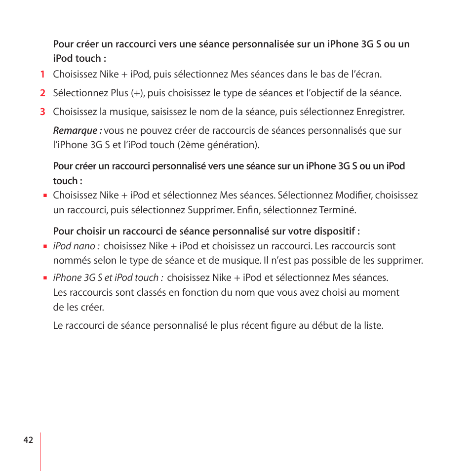 Putting the nike + ipod sensor to sleep, Mise en veille du capteur nike + ipod | Apple Nike + iPod User Manual | Page 42 / 100