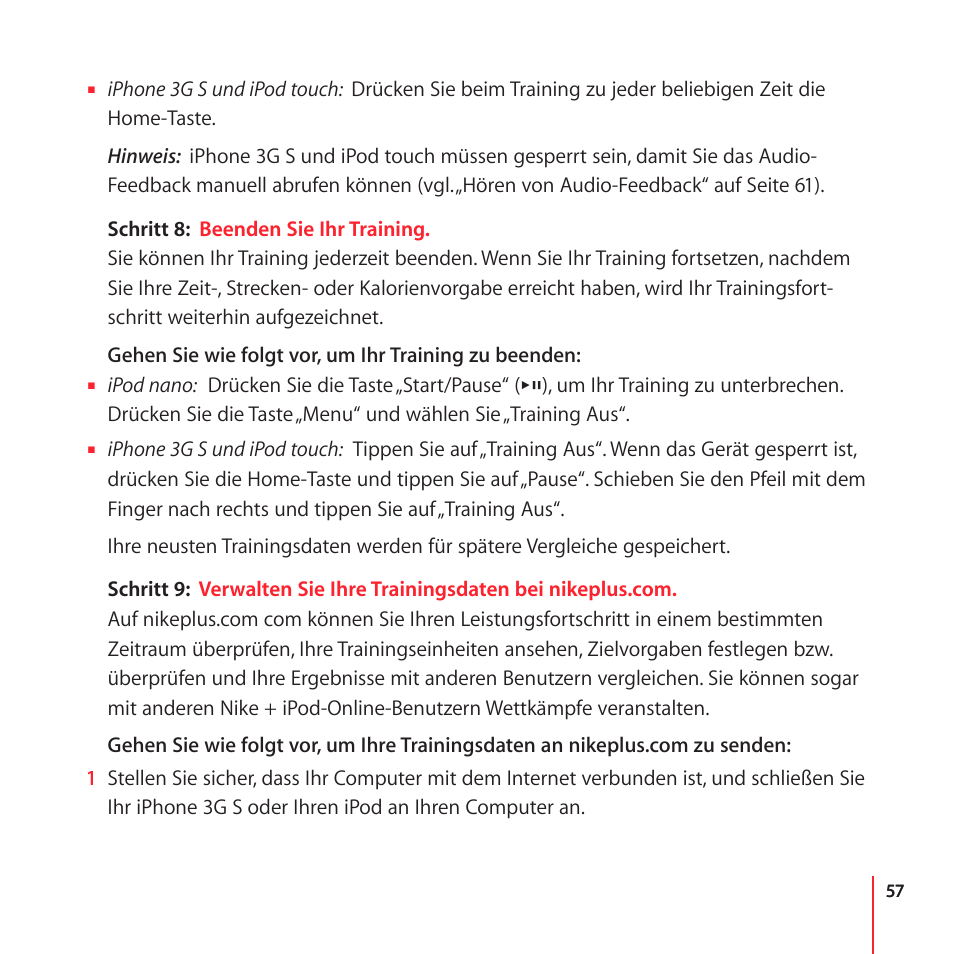 Apple Nike + iPod User Manual | Page 57 / 100