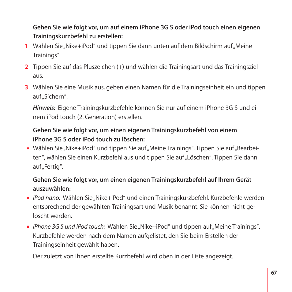 Apple Nike + iPod User Manual | Page 67 / 100
