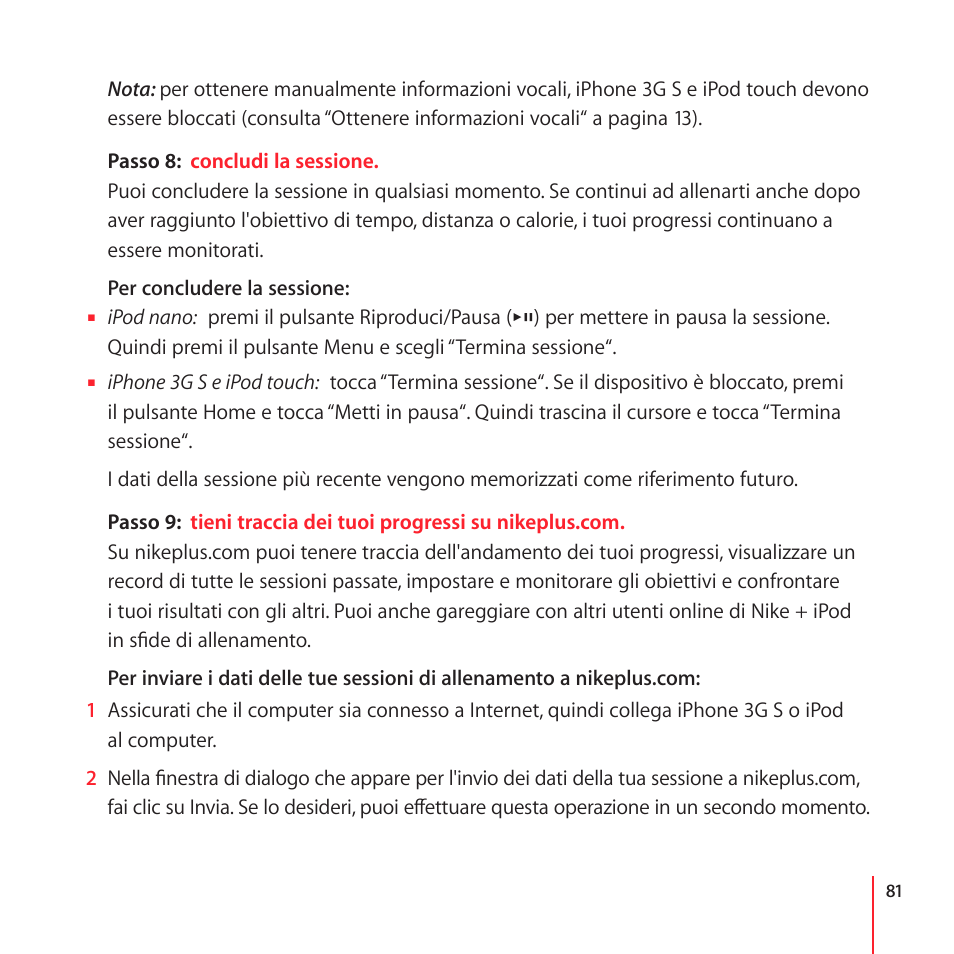 Apple Nike + iPod User Manual | Page 81 / 100