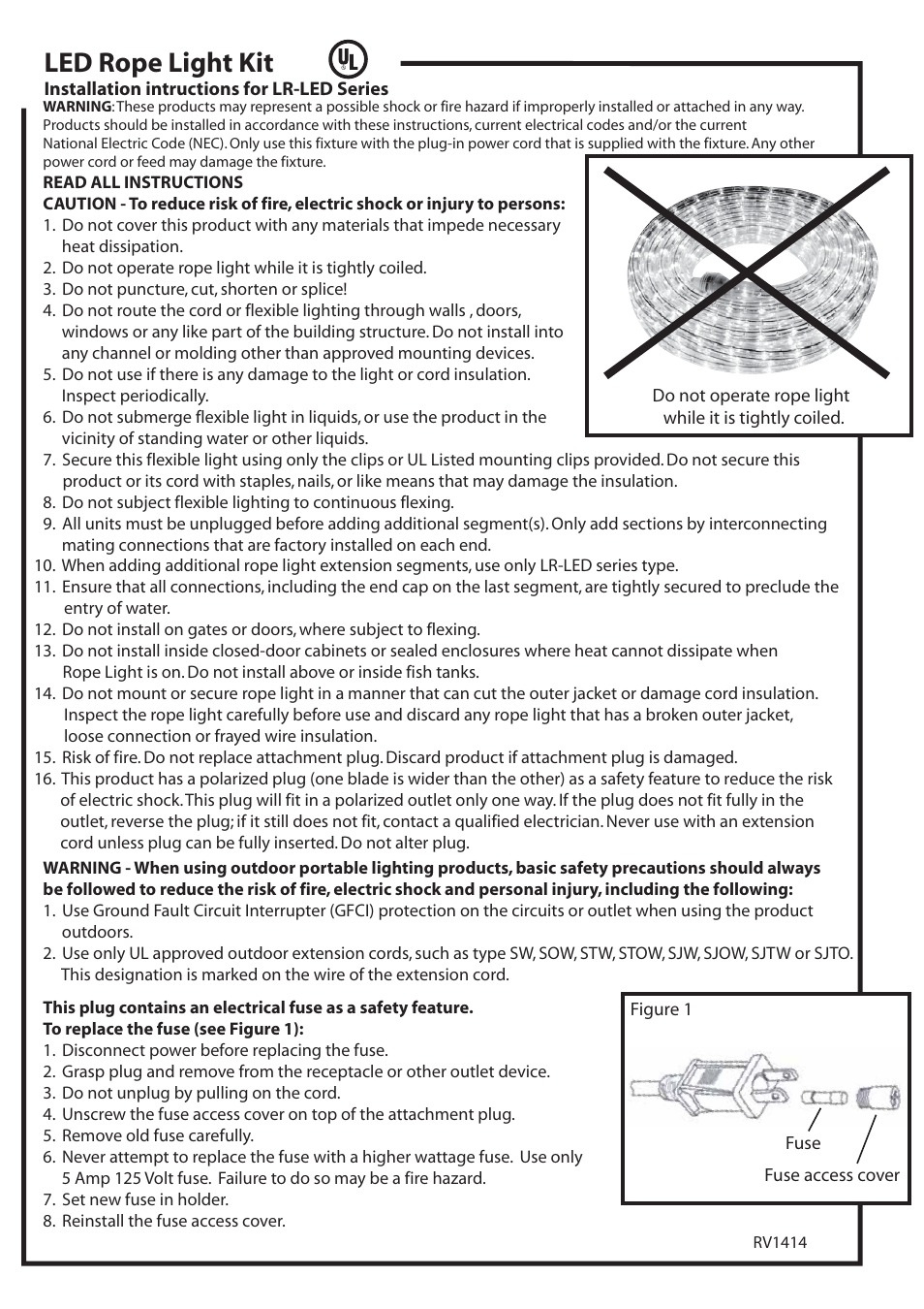 American Lighting LR-LED Series User Manual | 2 pages