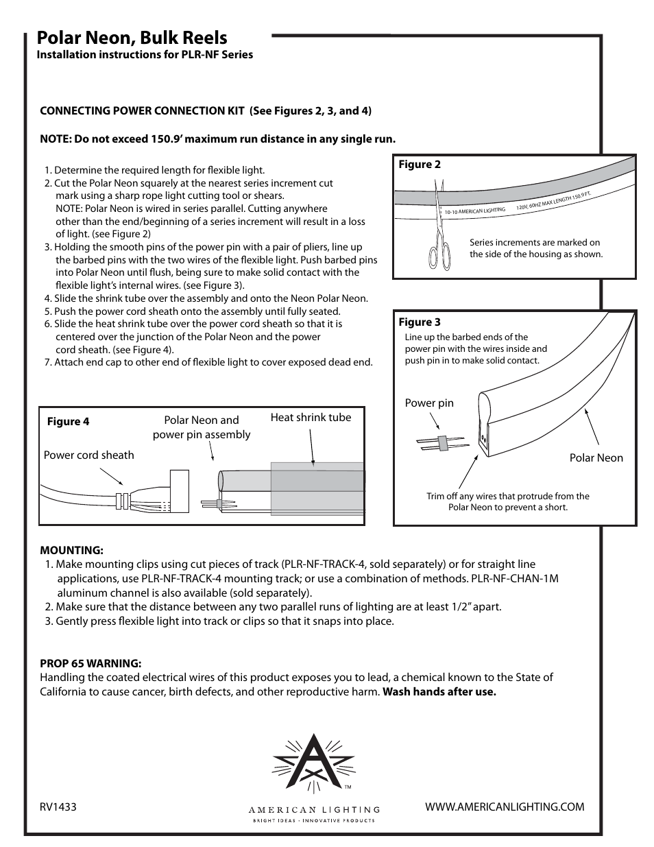 Polar neon, bulk reels | American Lighting PLR-NF Series User Manual | Page 2 / 2