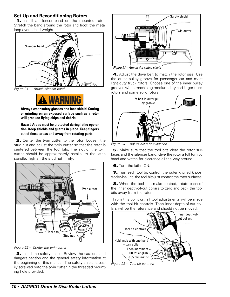 Warning | AMMCO 7700 Drum and Disc Brake lathe User Manual | Page 14 / 20