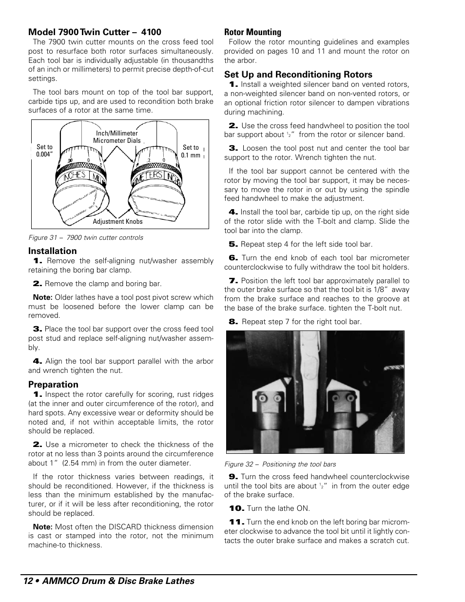 AMMCO 7700 Drum and Disc Brake lathe User Manual | Page 16 / 20