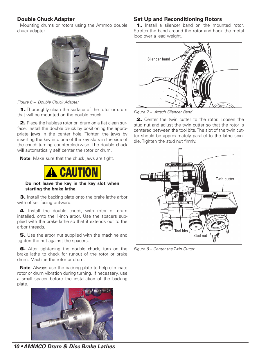 Caution | AMMCO 4000E Drum and Disc Brake lathe User Manual | Page 12 / 20