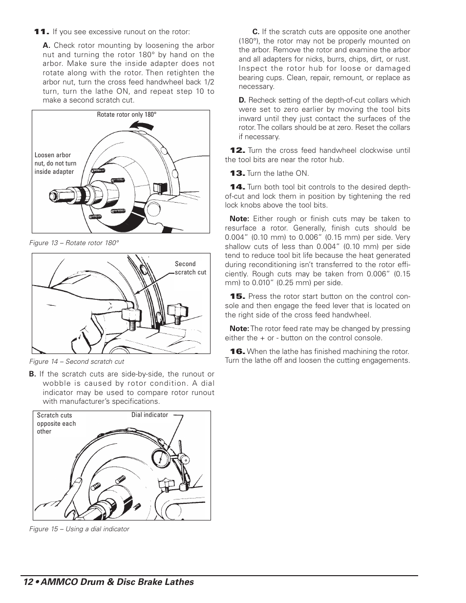 12 • ammco drum & disc brake lathes | AMMCO 4000E Drum and Disc Brake lathe User Manual | Page 14 / 20