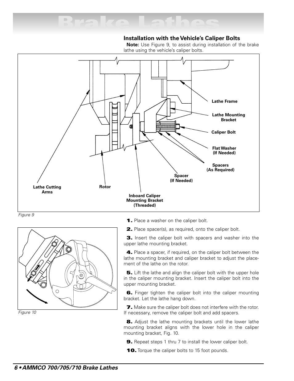 Brake lathes | AMMCO 700 Vehicle Brake Lathe User Manual | Page 12 / 24