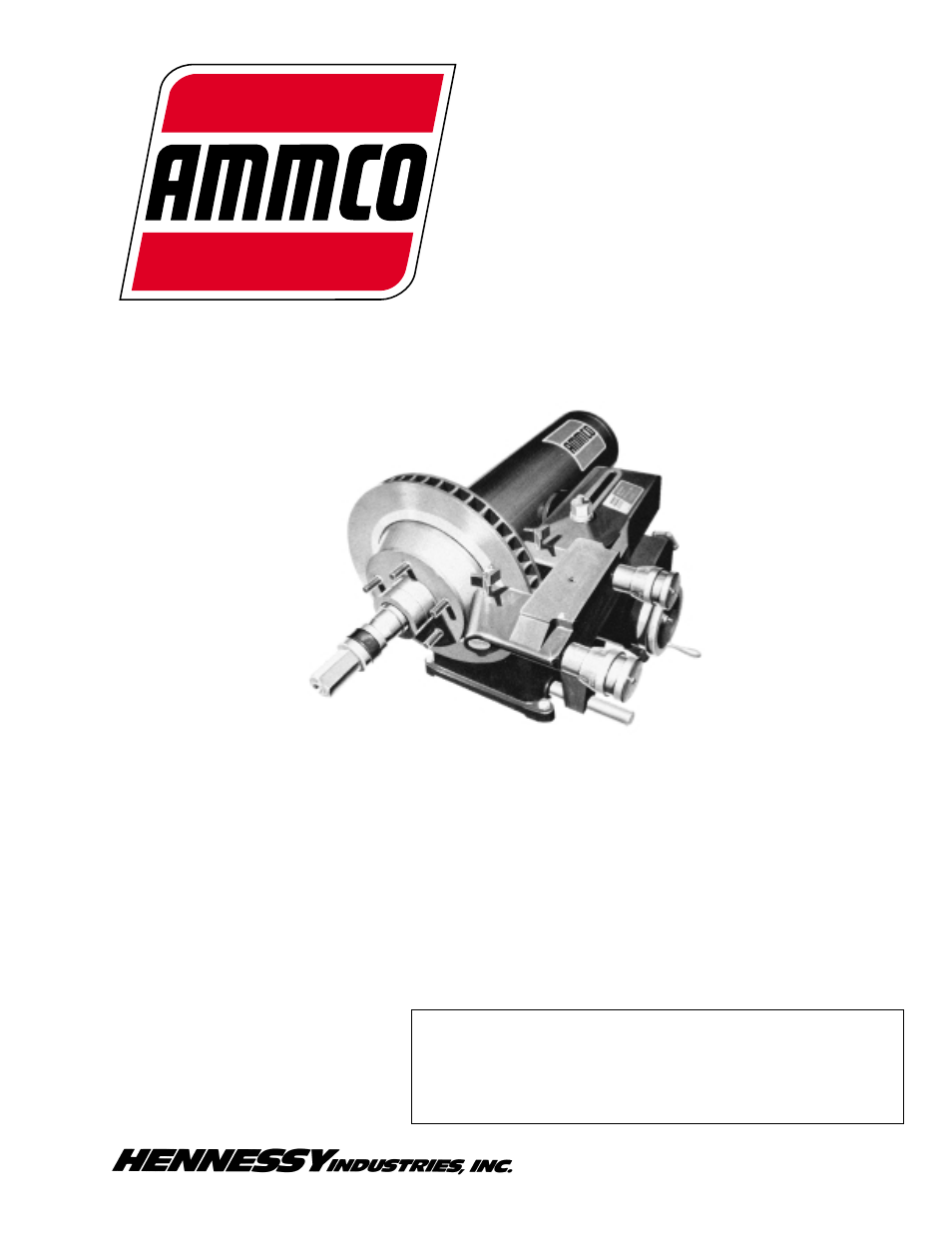 AMMCO 7000 Disc Rotor Lathe User Manual | 20 pages