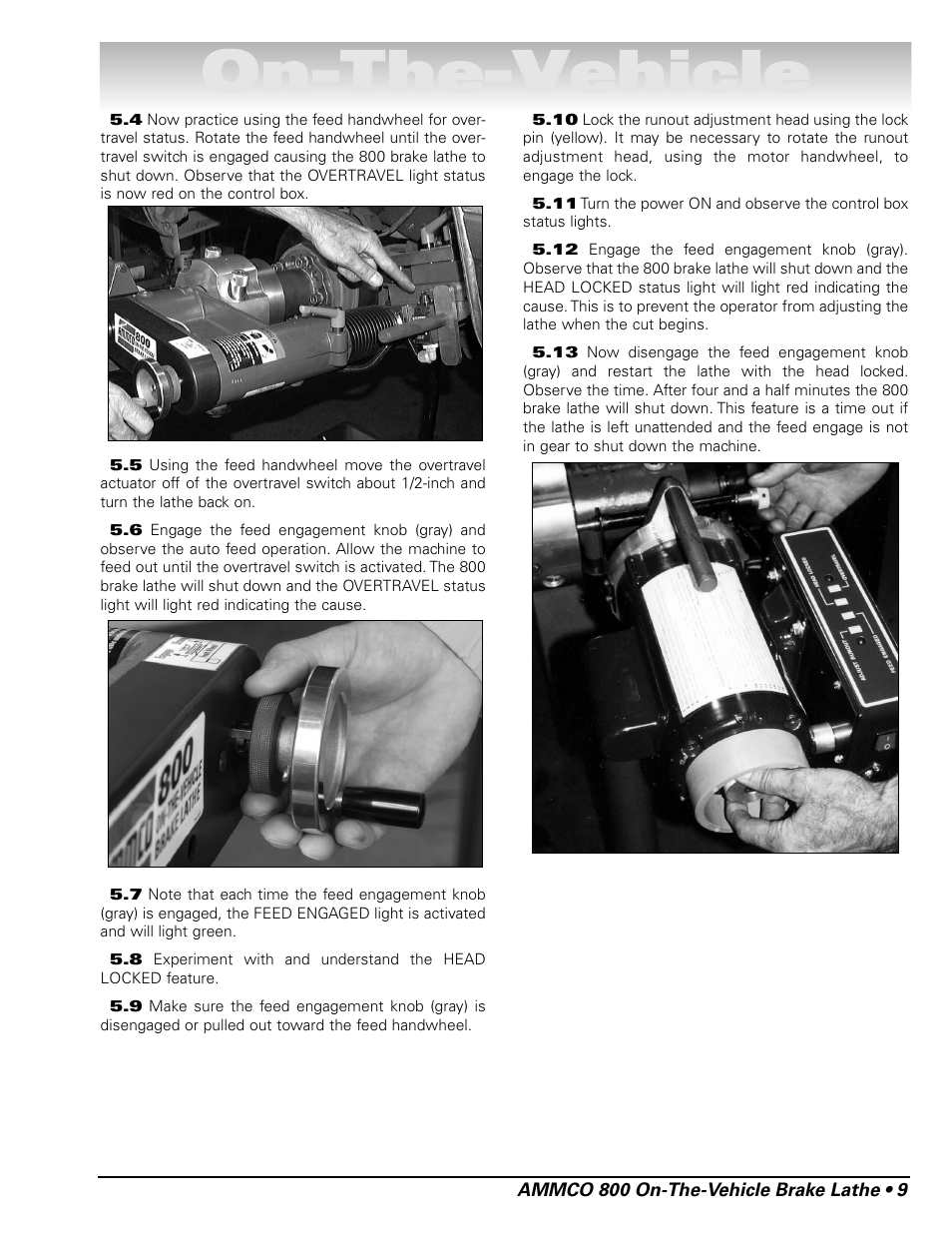 Oon n- -t th he e- -v ve eh hiic clle e | AMMCO 800 On-The-Vehicle Brake Lathe User Manual | Page 15 / 28