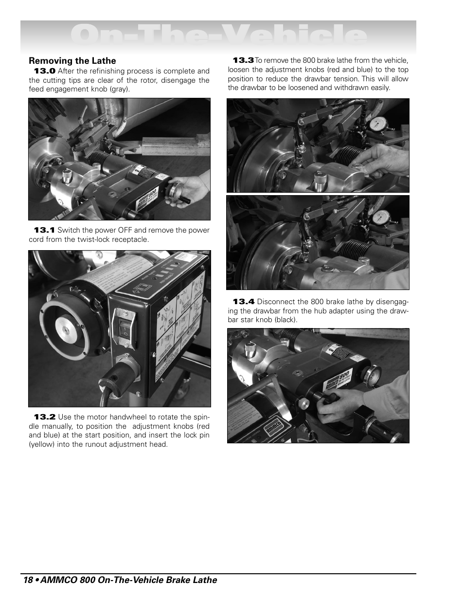 Oon n- -t th he e- -v ve eh hiic clle e | AMMCO 800 On-The-Vehicle Brake Lathe User Manual | Page 24 / 28