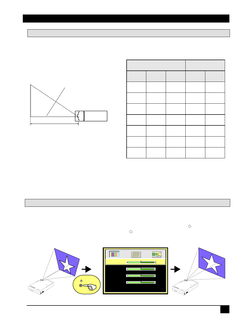 System setup, Screen chart, Digital keystone correction | 3M MP7730 User Manual | Page 13 / 40