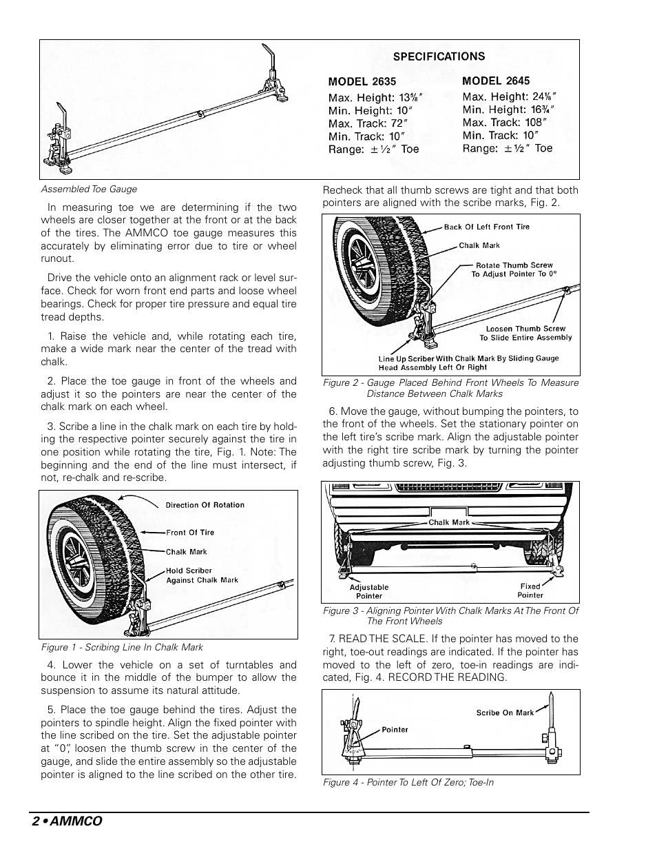 AMMCO 2645 Scribe Toe Gauges User Manual | Page 2 / 4