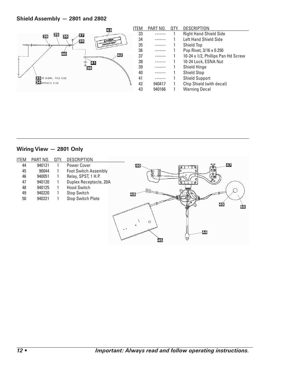 Wiring view — 2801 only | AMMCO 2800, 2801 Environmental Lathe-Enclosure User Manual | Page 14 / 20