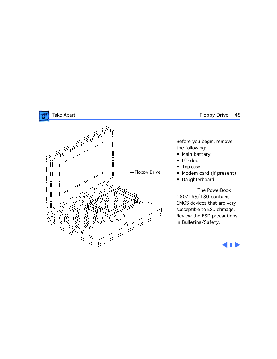 Floppy drive | Apple PowerBook 165 User Manual | Page 105 / 149