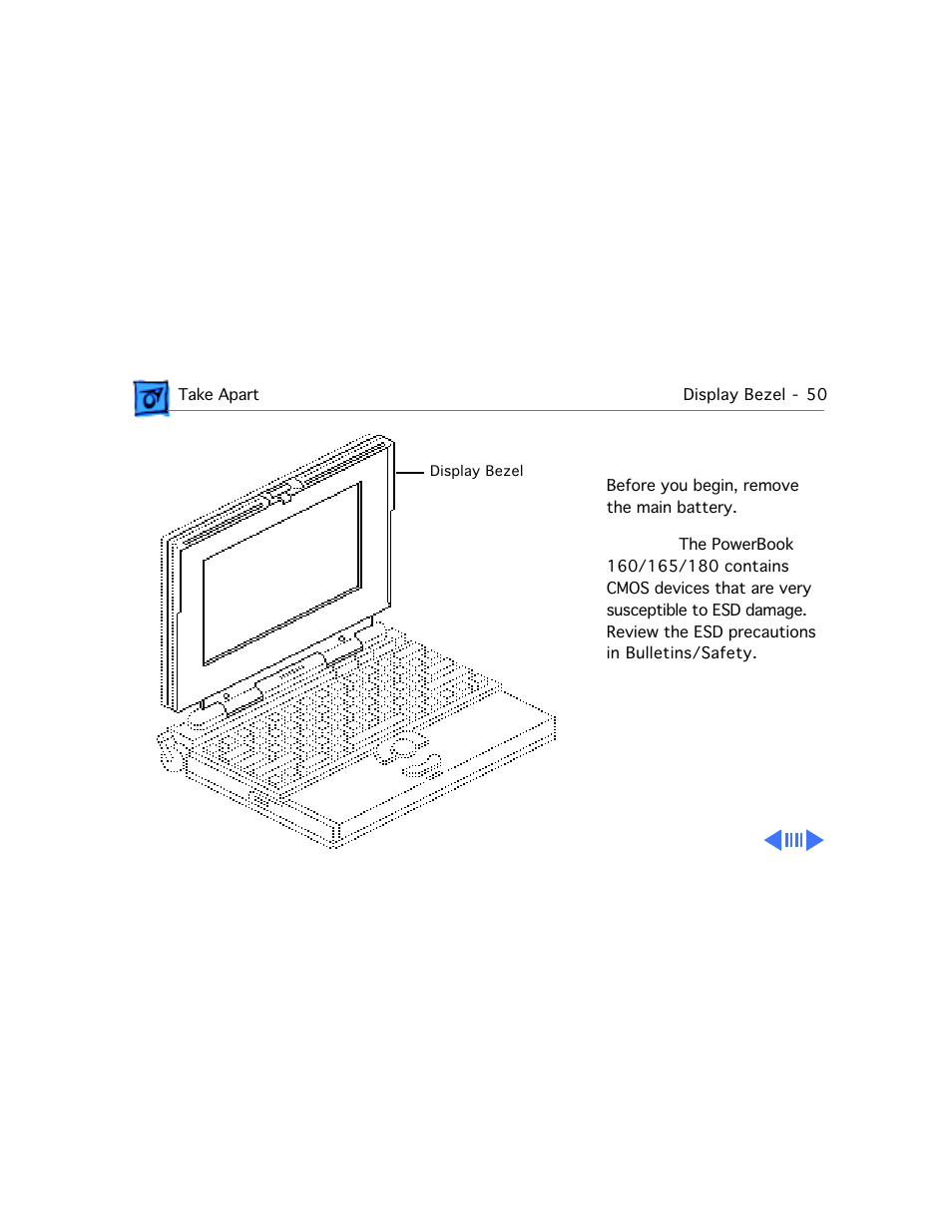 Display bezel | Apple PowerBook 165 User Manual | Page 110 / 149