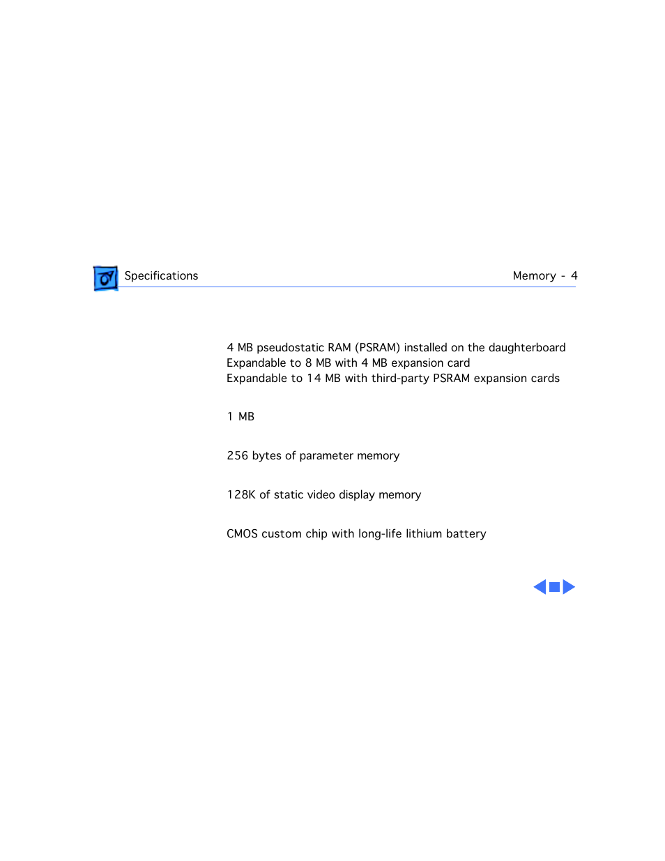 Memory | Apple PowerBook 165 User Manual | Page 13 / 149