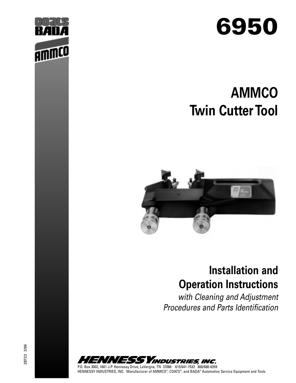 AMMCO 6950 Twin Cutter Tool User Manual | 4 pages