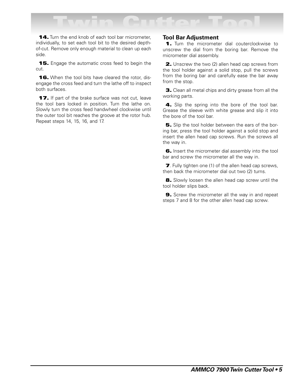 Twin cutter tool | AMMCO 7900 Twin Cutter Tool User Manual | Page 5 / 8
