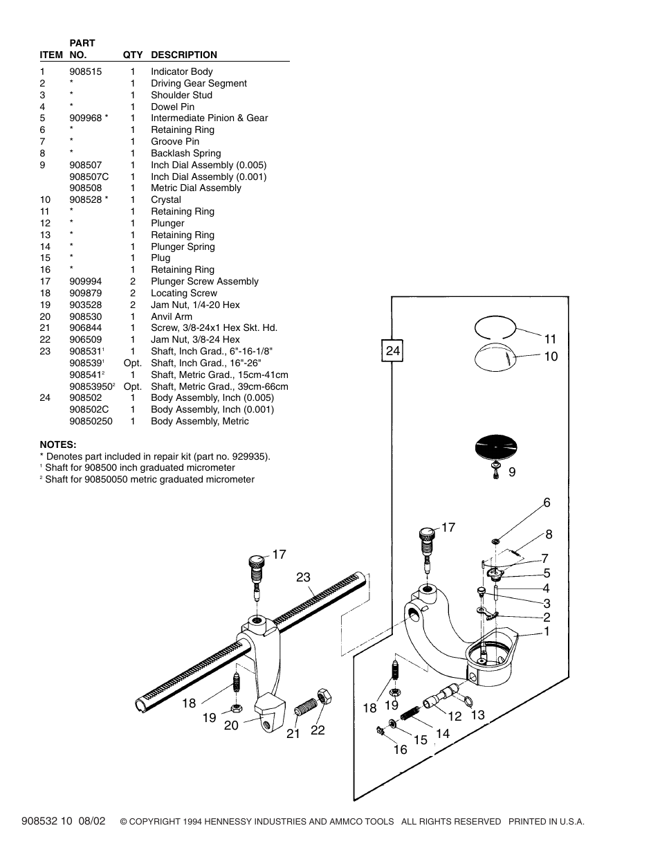 AMMCO 8500 Brake Drum Micrometer User Manual | Page 4 / 4