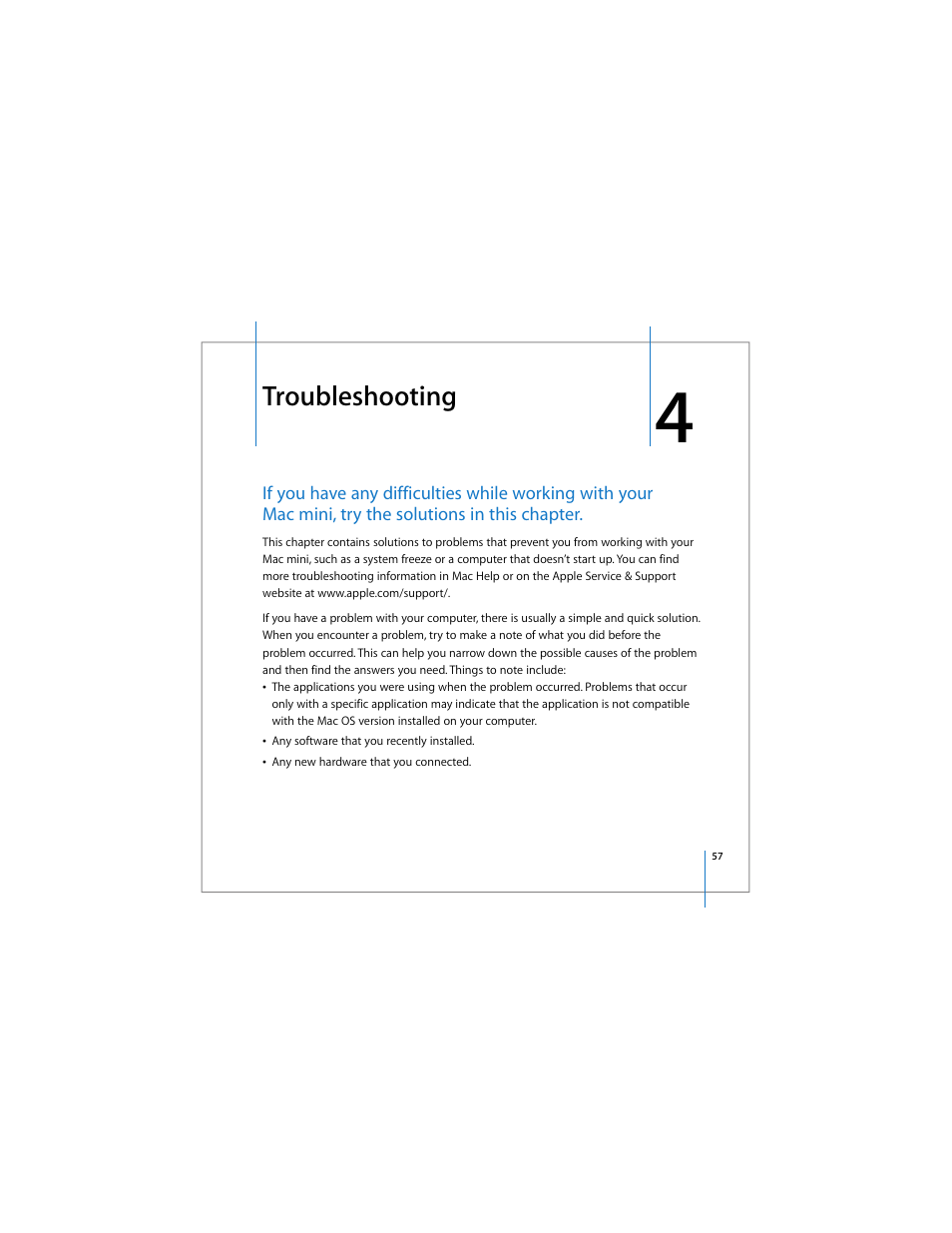 Troubleshooting | Apple Mac mini User Manual | Page 57 / 96