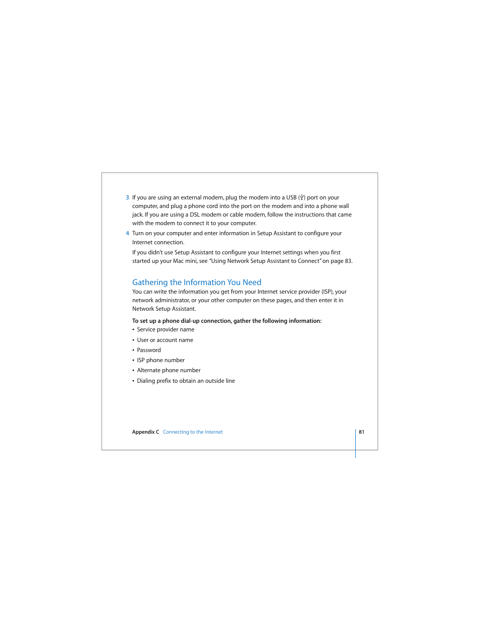 Gathering the information you need | Apple Mac mini User Manual | Page 81 / 96