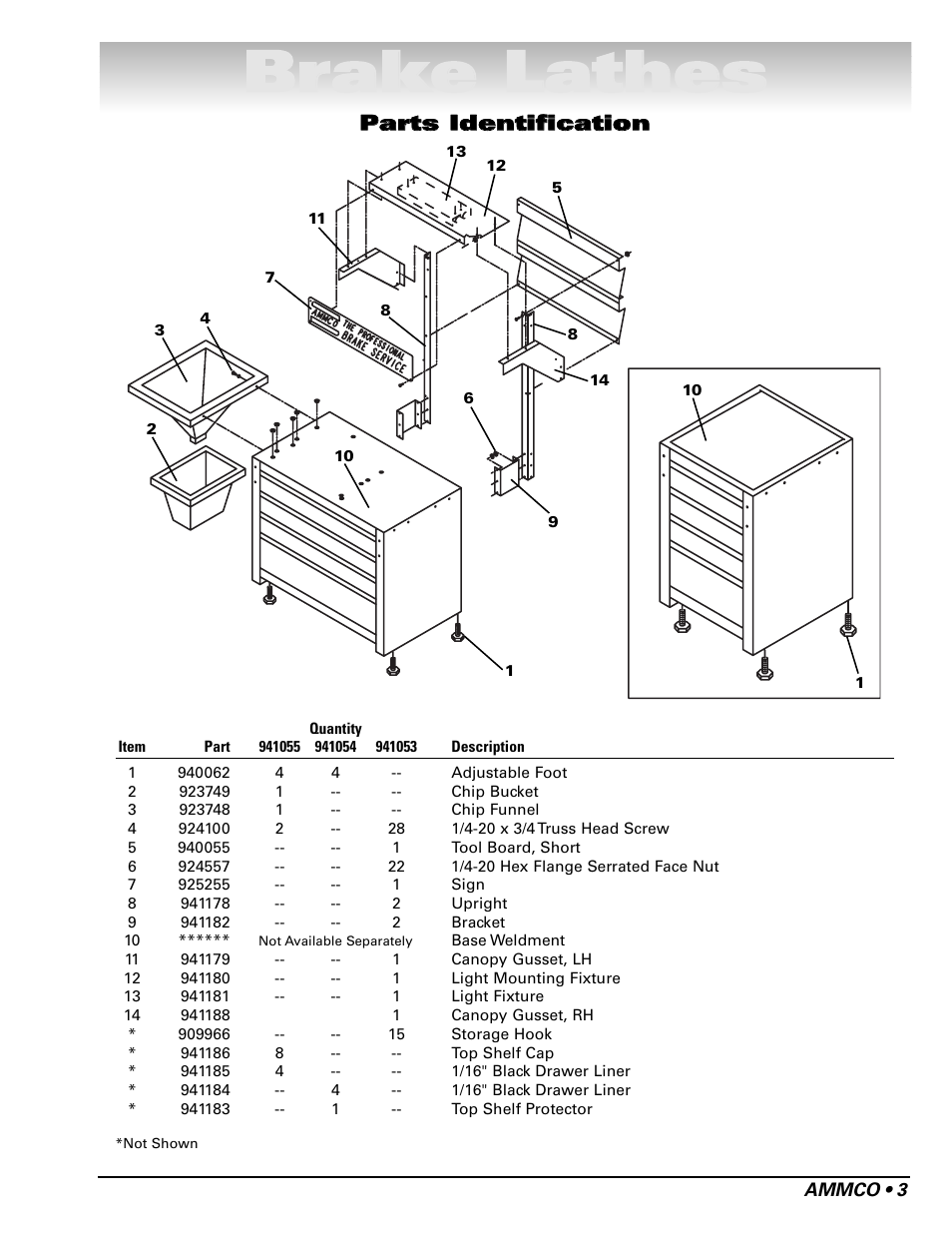 Bbr ra ak ke e l la at th he es s | AMMCO 941053 Assembly User Manual | Page 3 / 4