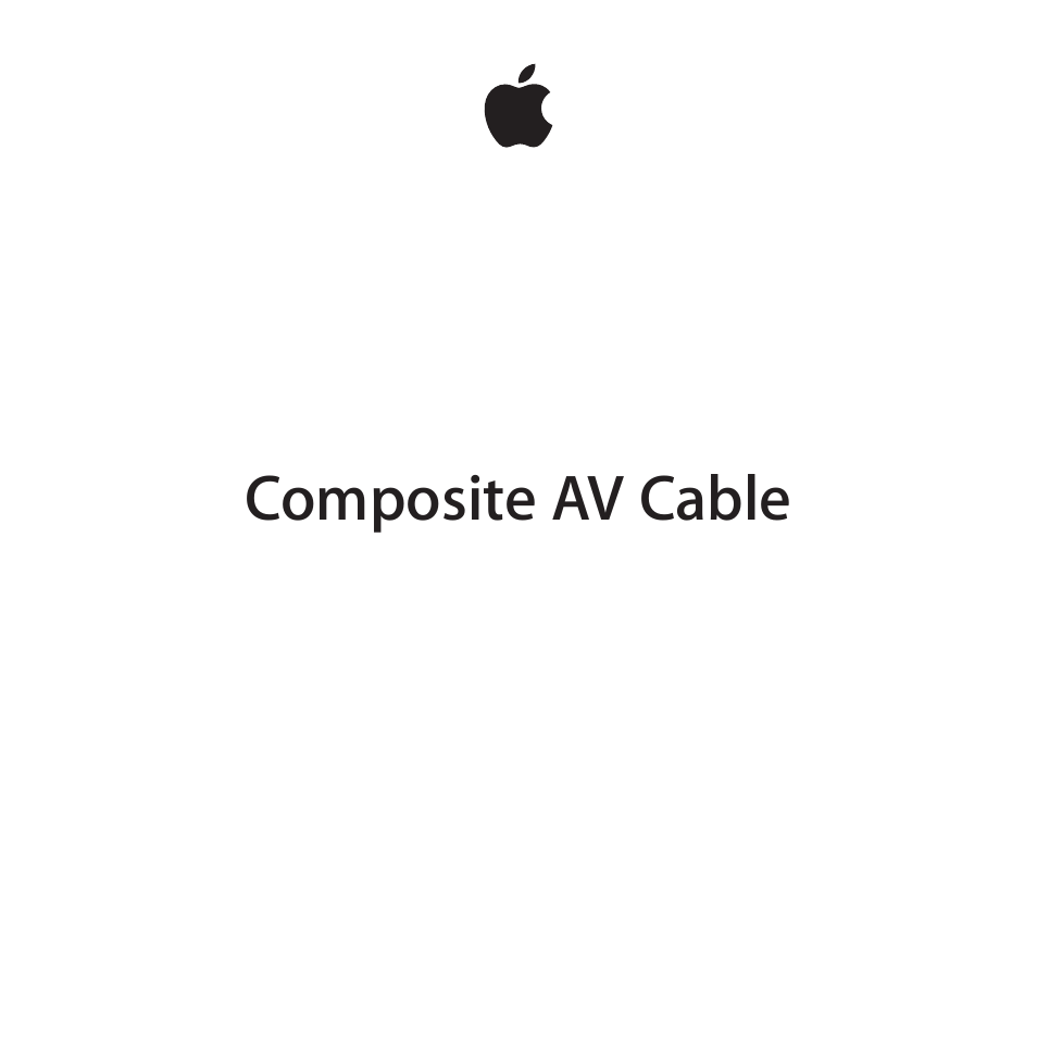 Apple Composite AV Cable User Manual | 16 pages