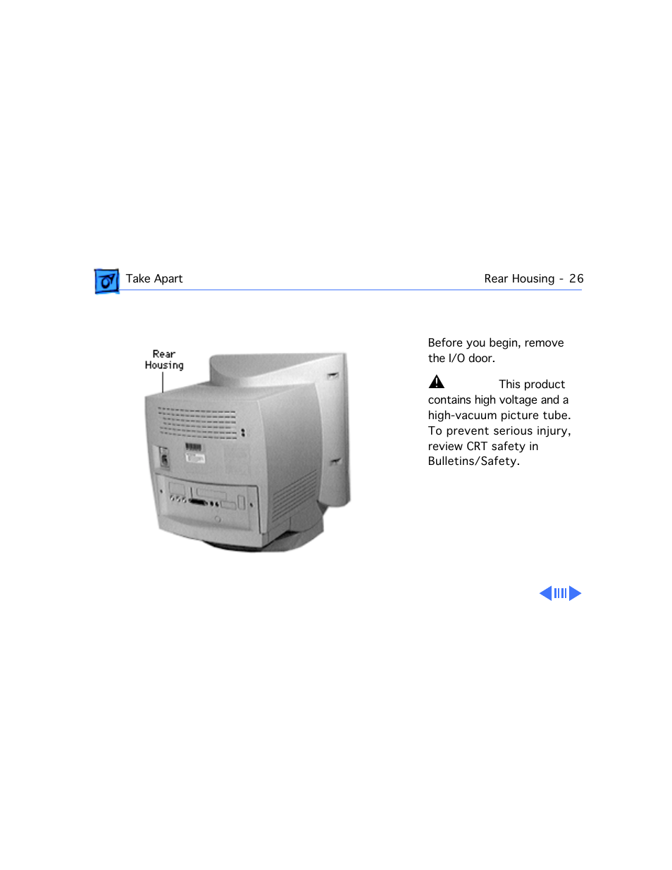 Rear housing | Apple Mac 5260/100 User Manual | Page 100 / 216