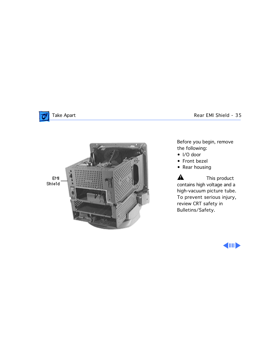 Rear emi shield | Apple Mac 5260/100 User Manual | Page 109 / 216