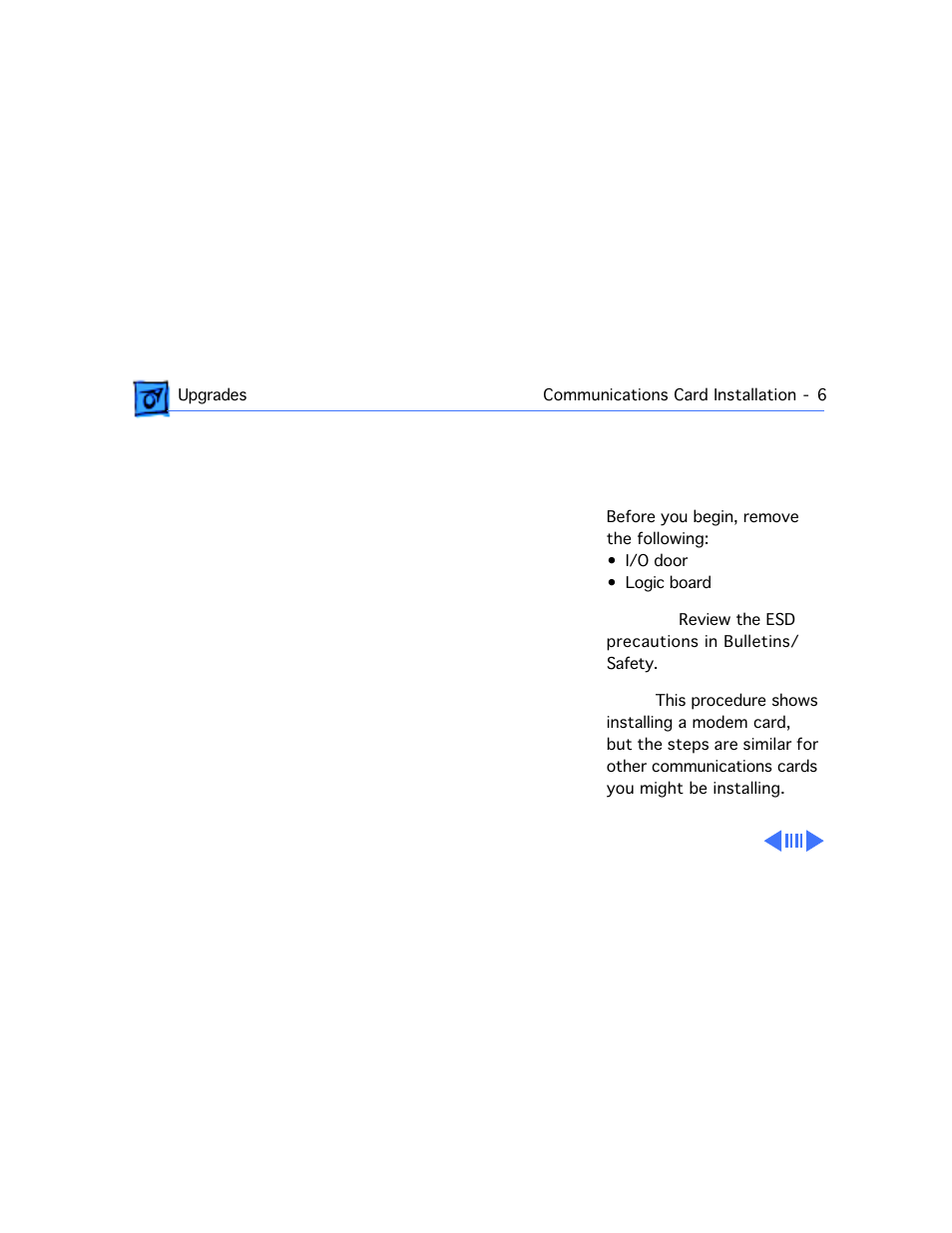 Communications card installation | Apple Mac 5260/100 User Manual | Page 160 / 216