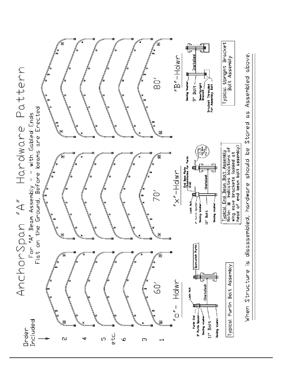 A” anchorspan hardware pattern | Anchor ANCHORSPAN A 60FT-80FT User Manual | Page 13 / 38