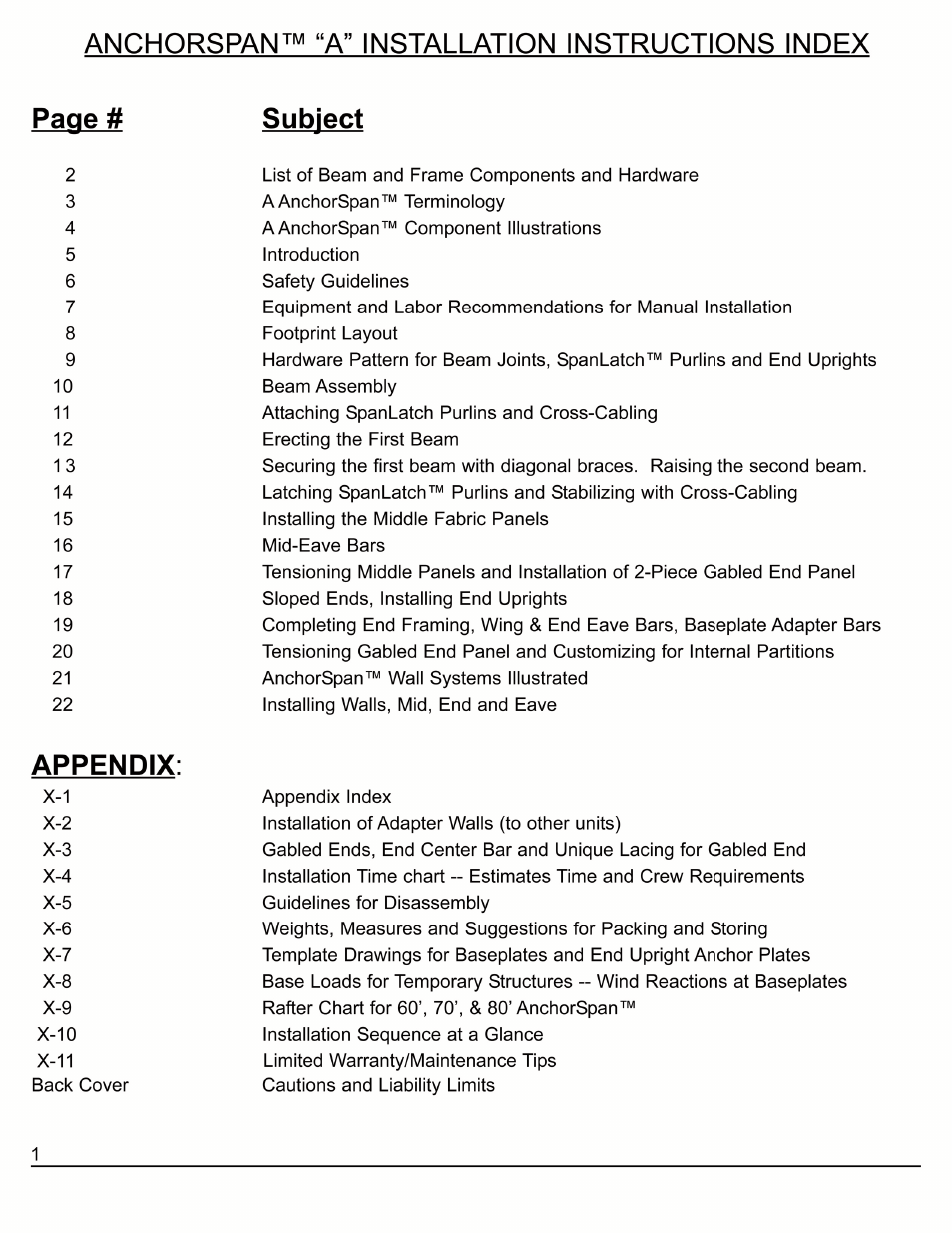 Anchor ANCHORSPAN A 60FT-80FT User Manual | Page 2 / 38