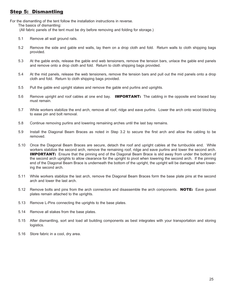 Step 5: dismantling | Anchor VENUE SERIES - PROFILE SIZE: 160MM X 100MM User Manual | Page 25 / 28